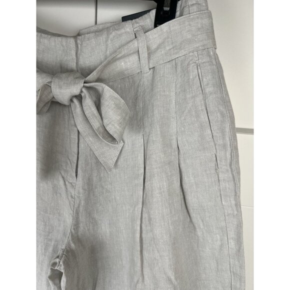 NWT Chico’s 100% Linen Fly Front Pleated Pants Dove Gray Women's Size 8 Petite - Picture 3 of 10